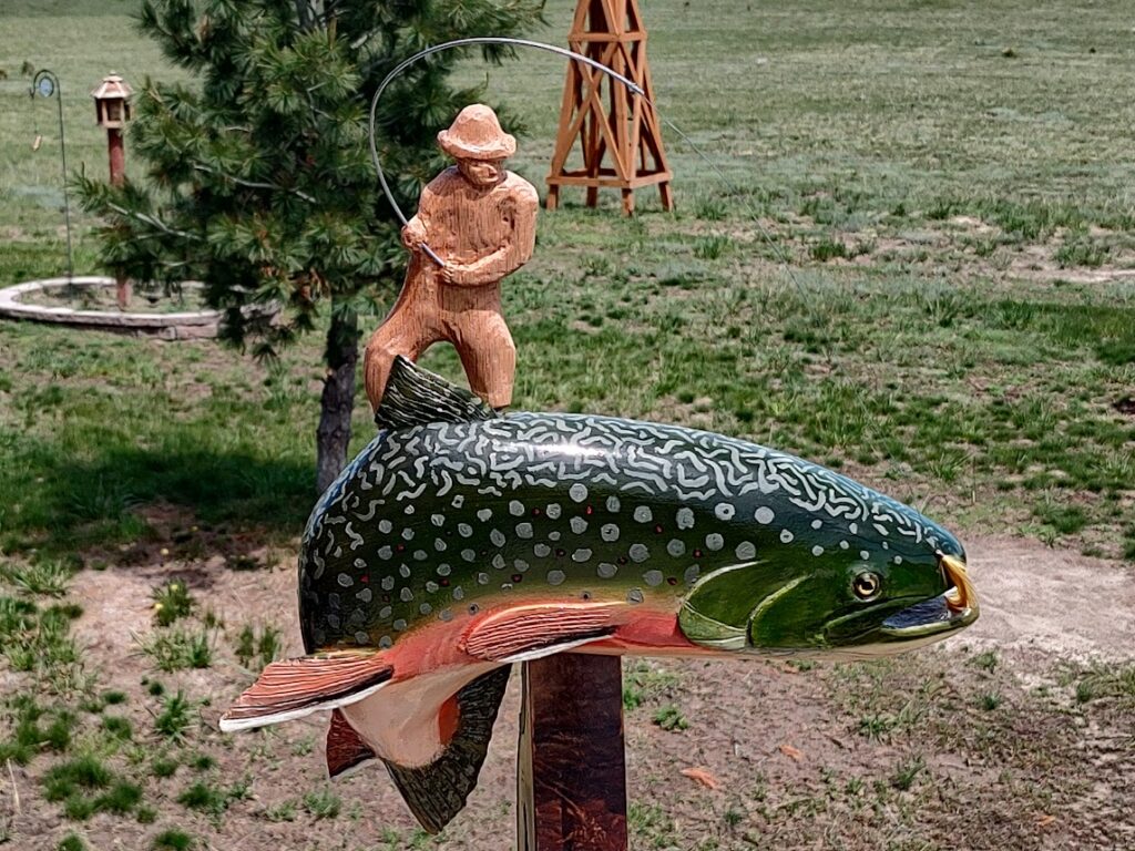 Brook Trout Fighting a Fisherman