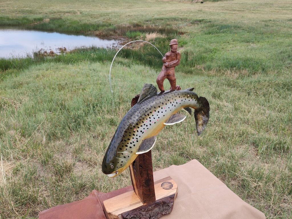 Brown Trout fighting a fisherman