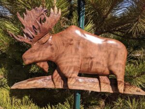 Bull Moose Hand Carved Walnut