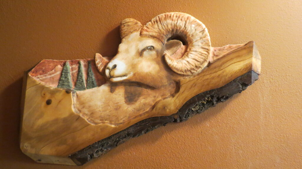 Rocky Mountain Bighorn Sheep Ram Hand Carved