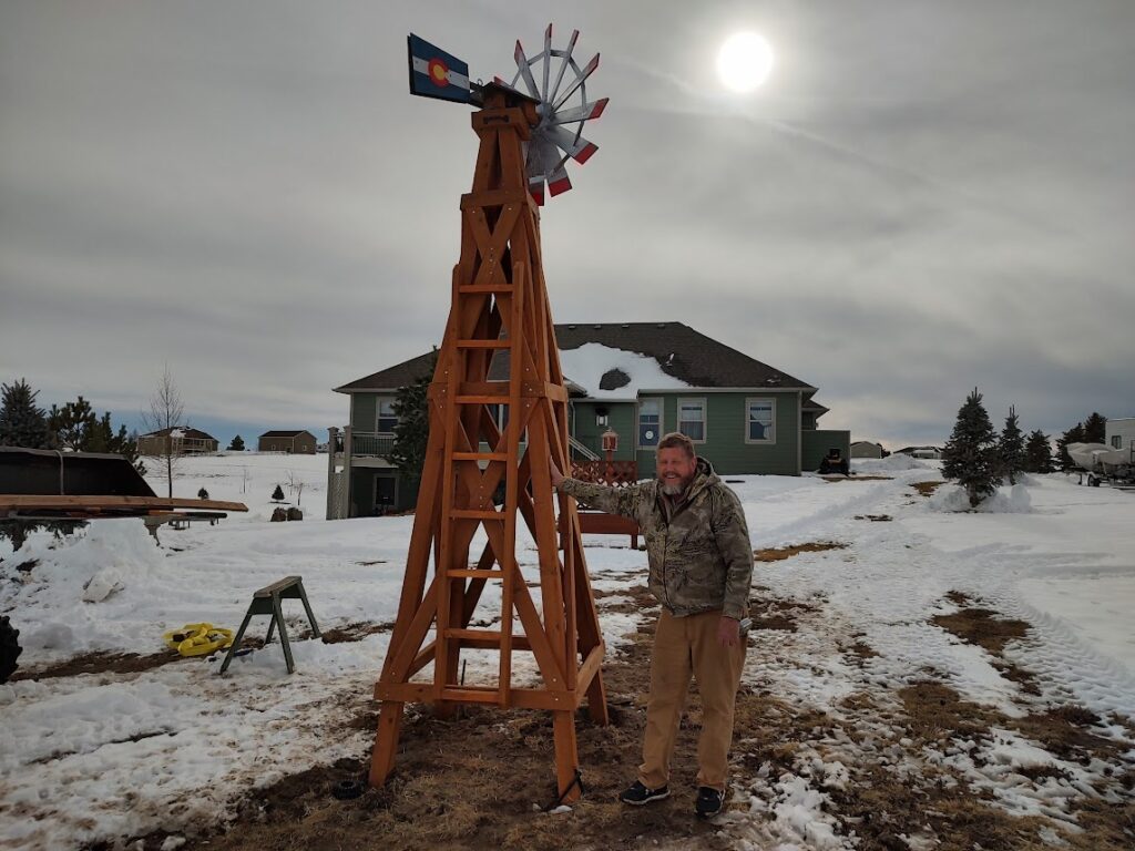 Rustic Windmill Yard Decoration