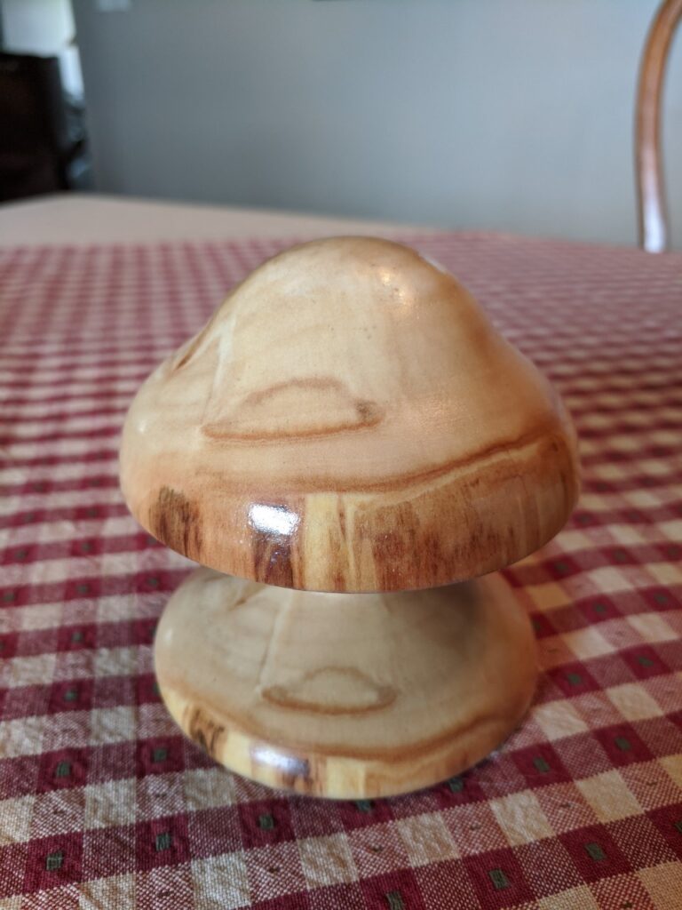 Mushroom Cottonwood Hand Turned on lathe